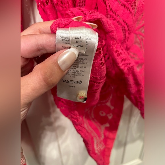 Maeve by Anthropologie Pink Rose Floral Lace Button Down Top - Picture 8 of 9